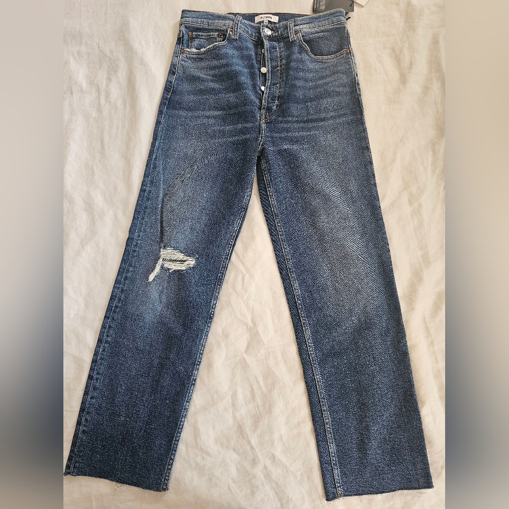 Redone 70's ultra high rise stove pipe jeans 29
